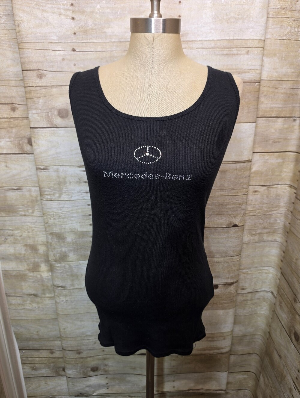 Mercedes-Benz Black Rhinestone Logo Tank Top